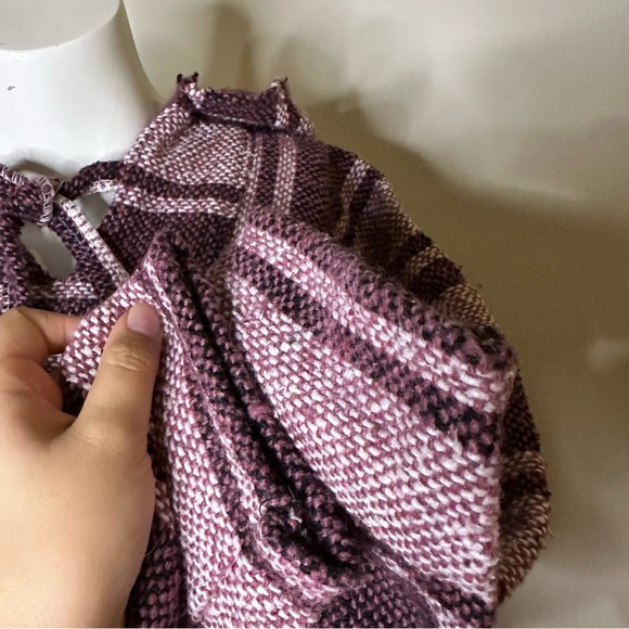 Mexican Baja Style Pink Blanket Pullover Hoodie - Picture 4 of 5